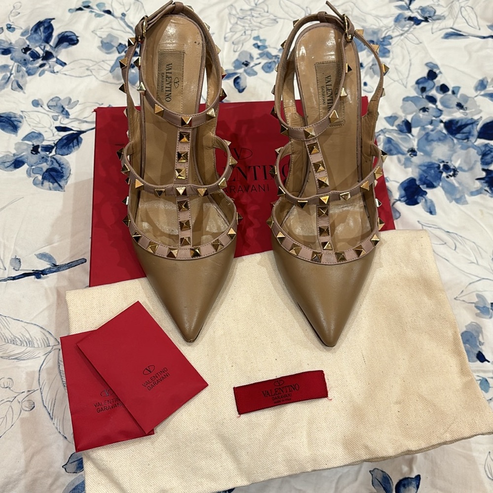 Valentino Beige Rockstud Heels